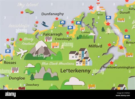 Map of County Donegal Ireland Stock Photo - Alamy