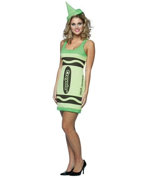 Crayola Screamin Green Crayon Adult Costume - Women Crayola Costumes