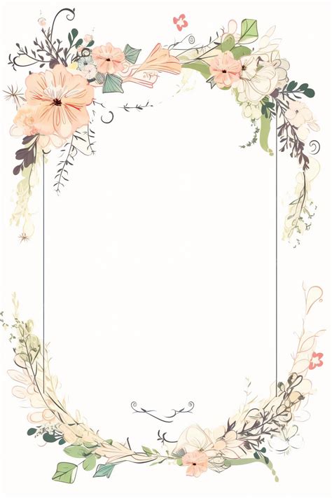 Premium Photo | A floral border with a frame for text