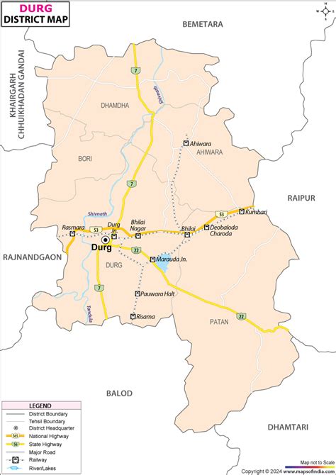 Durg District Map