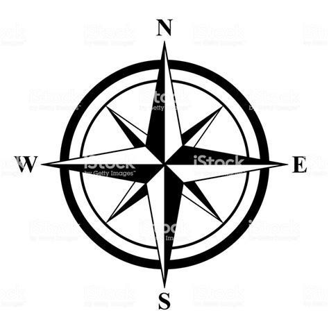 Basic Compass Rose on the White Background | Compass rose, Compass drawing, Compass