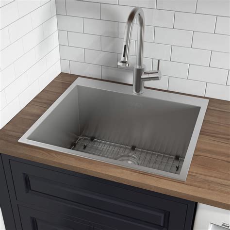 Topmount Laundry 22" x 22" x 12" Deep Utility Sink 16 Gauge Stainless Steel - RVU6022 - Ruvati USA