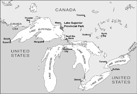 Map of study region. Location of study area, Lake Superior Provincial ...