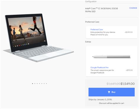 The high-end Pixelbook with Core i7 CPU is now available on the Google ...