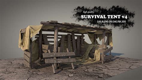 Survival Tent v4 3D model | CGTrader