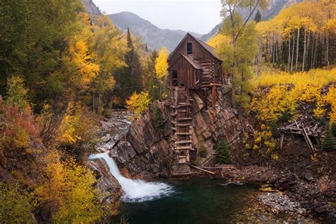 Historic - Crystal Mill, Colorado with Fall colors