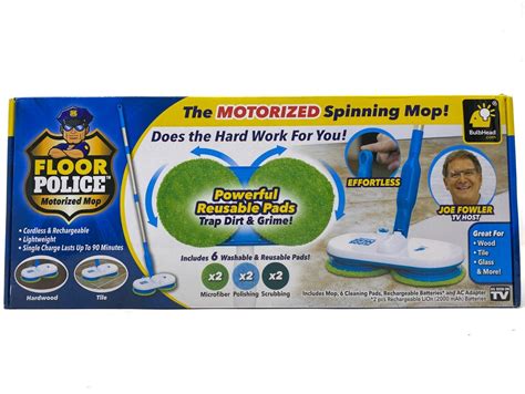 FLOOR POLICE MOTORIZED SPINNING MICROFIBER MOP by BULBHEAD 97298045103 | eBay