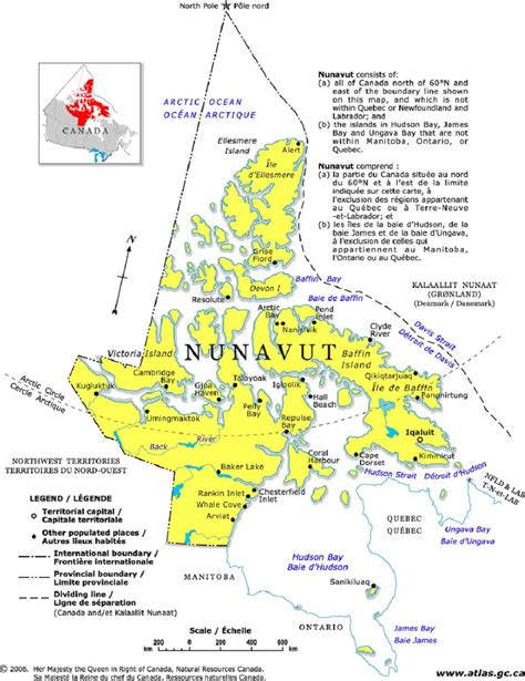 Map of the Nunavut Territory with locations of settlements and towns.... | Download Scientific ...