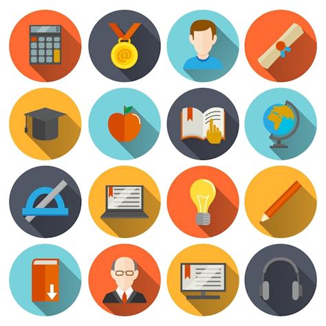 Free Vector | Round education icons