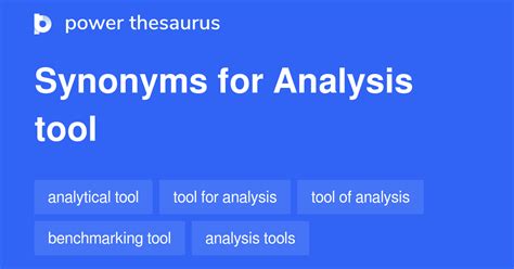 Analysis Tool synonyms - 71 Words and Phrases for Analysis Tool