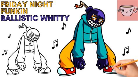 How To Draw Ballistic Whitty - Friday Night Funkin | FNF | Easy Step By ...