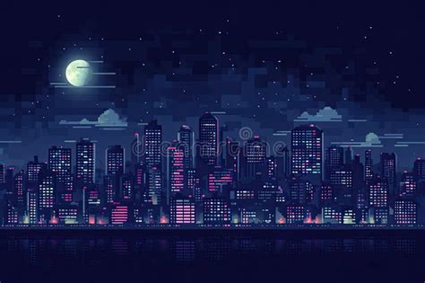 Pixel Art Night City Stock Illustrations – 410 Pixel Art Night City ...