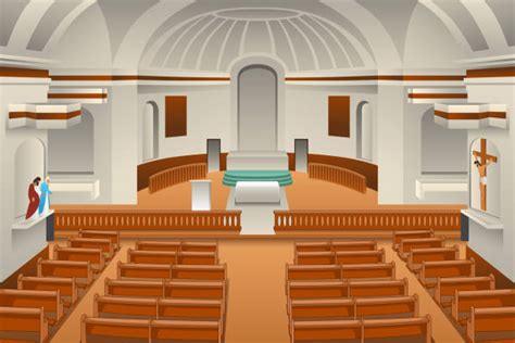 Clip Art Of A Modern Church Interior Illustrations, Royalty-Free Vector ...