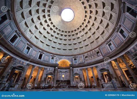 Inside the Pantheon, Rome, Italy. Majestic Pantheon Editorial Stock Photo - Image of interior ...