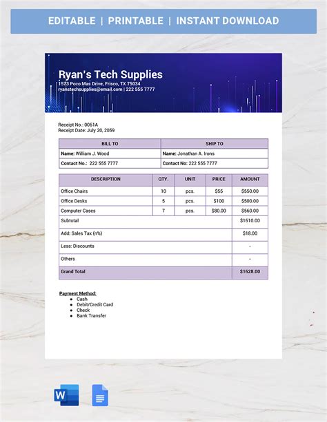 Sales Receipt Book Template - Google Docs, Word | Template.net