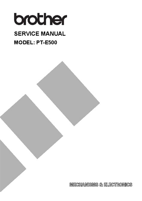 BROTHER PT-E500 SM Service Manual download, schematics, eeprom, repair info for electronics experts