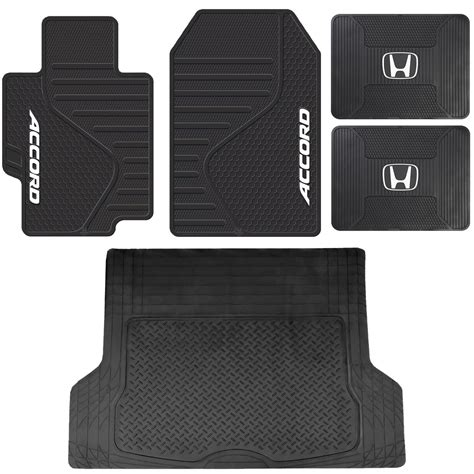 5 Piece ALL Weather Heavy Duty Rubber Front Rear Floor Mats & Universal ...