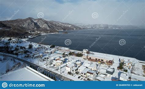 Lake Toya during Winter Season Stock Image - Image of freeze, nakajima: 264859703