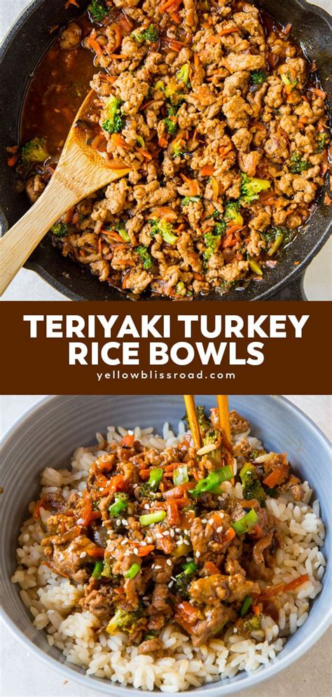 Healthy Ground Turkey Teriyaki Rice Bowl | Recipe | Healthy turkey ...