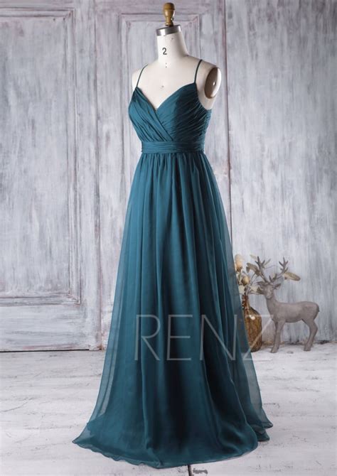 2016 Dark Turquoise Bridesmaid Dress Open Back Wedding by RenzRags