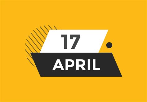 april 17 calendar reminder. 17th april daily calendar icon template ...