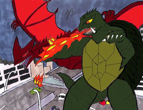 Gamera vs Gyaos by TheGreatBurg on DeviantArt