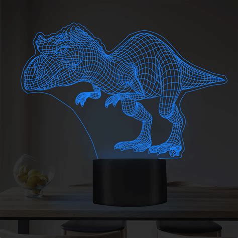 This is a decorative 3D Dinosaur visual LED night light, touch switch ...