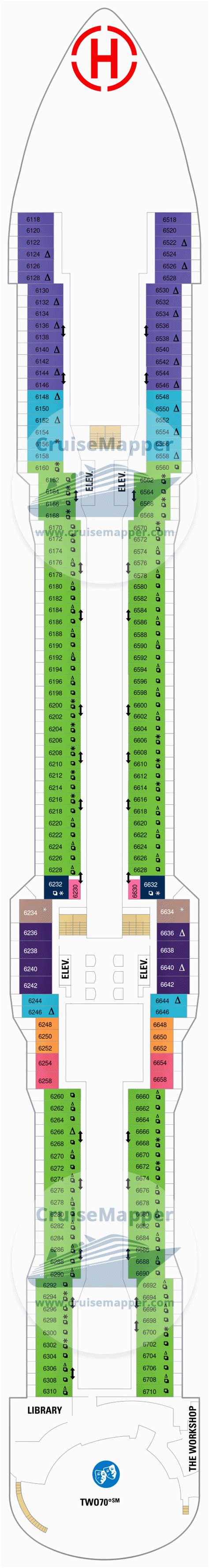 Quantum Of The Seas deck 6 plan | CruiseMapper