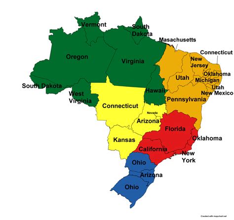 States of Brazil with population equivalent to... - Maps on the Web