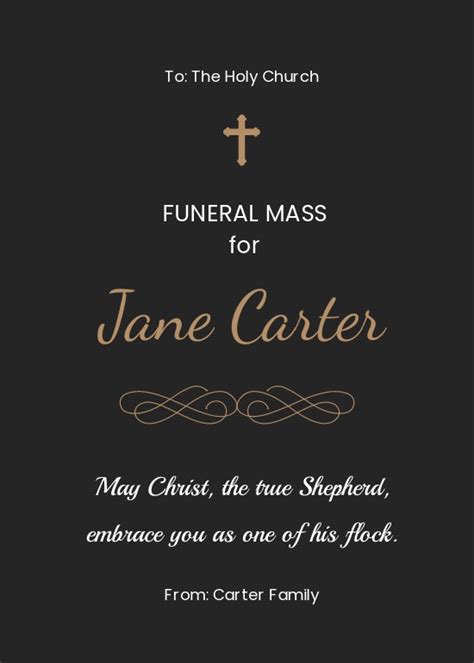 FREE Funeral Mass Card Templates & Examples - Edit Online & Download | Template.net