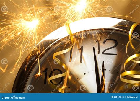 New Year Clock Stock Photo - Image: 45362744