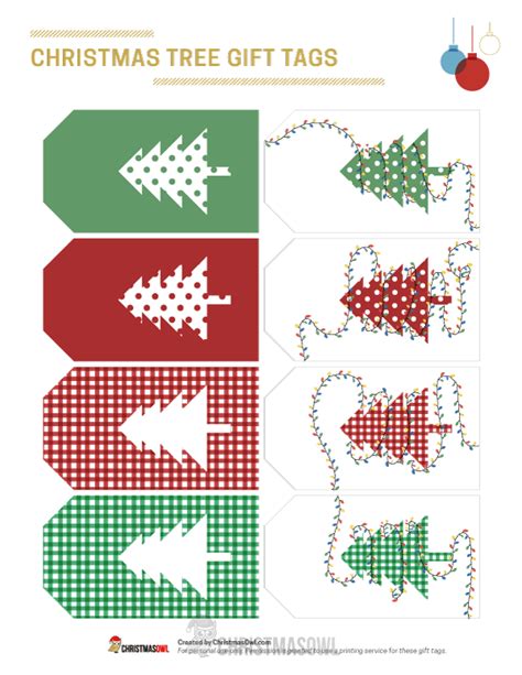 Printable Christmas Tree Gift Tags