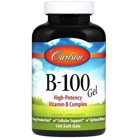 Vitamin B100 (B Complex) 100 gel Carlson (4 or more $18.99 each)