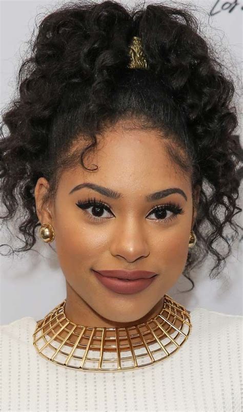 Short High Up Curls Curly Hair Ponytail, Fringe Hairstyles, Feathered Hairstyles, Indian ...