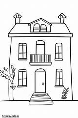 Adobe house coloring Page sketch template