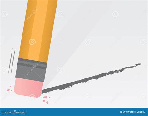 Pencil Erasing stock vector. Illustration of orange, education - 29079348