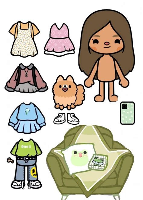 Toca boca | Paper doll, Animales para imprimir, Perro para imprimir