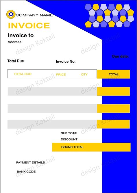 Bill / Invoice Design - Design Koktail