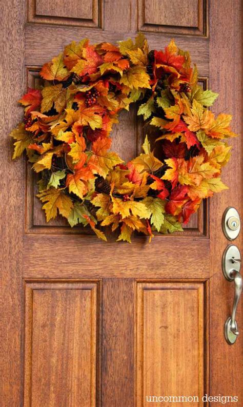 10 Minute Fall Leaf Wreath - Uncommon Designs