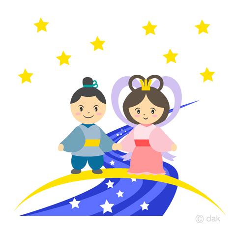 天の川と織姫彦星イラストのフリー素材｜イラストイメージ