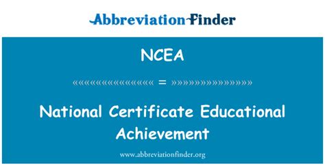 NCEA Definición: Certificado Nacional de logro educativo - National Certificate Educational ...