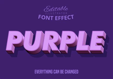 Purple 3D text, editable text style 694225 Vector Art at Vecteezy