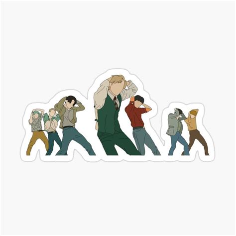 BTS Dynamite dance moves design Sticker by NoonaStudio | Cute stickers, Bts drawings, Bts fanart