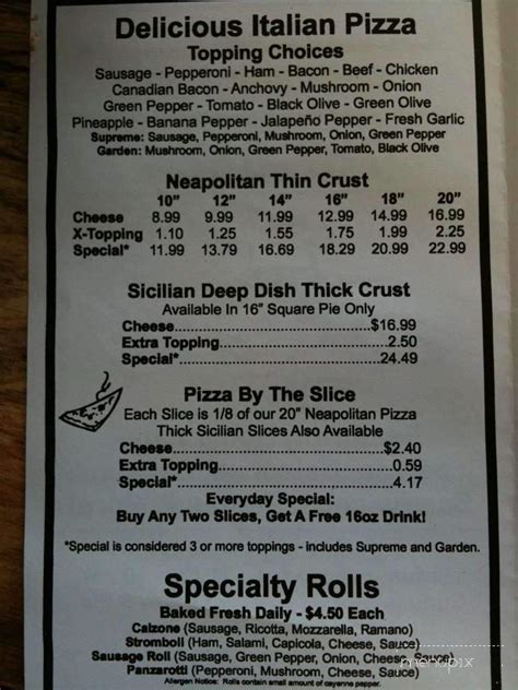 Menu of Luca Pizza in Springfield, IL 62703