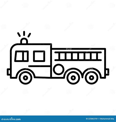 Vector Fire Truck Outline Icon Design Stock Vector - Illustration of icon, truck: 225863781