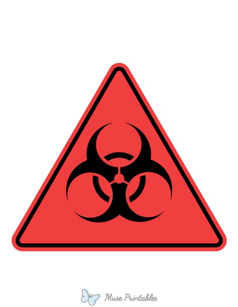 Printable Red Biohazard Sign