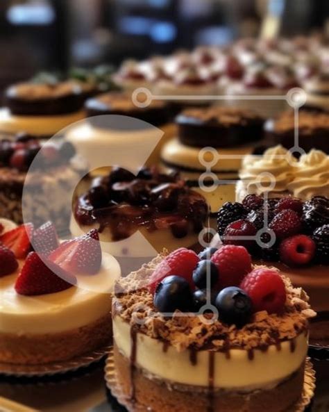 Display of a Variety of Desserts at a Bakery stock photo | Creative Fabrica