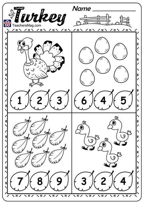 Counting Turkeys Worksheet