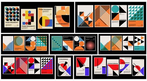 Vector Graphics Inspired by Postmodernism & Bauhaus