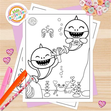 The most adorable baby shark valentine coloring pages – Artofit